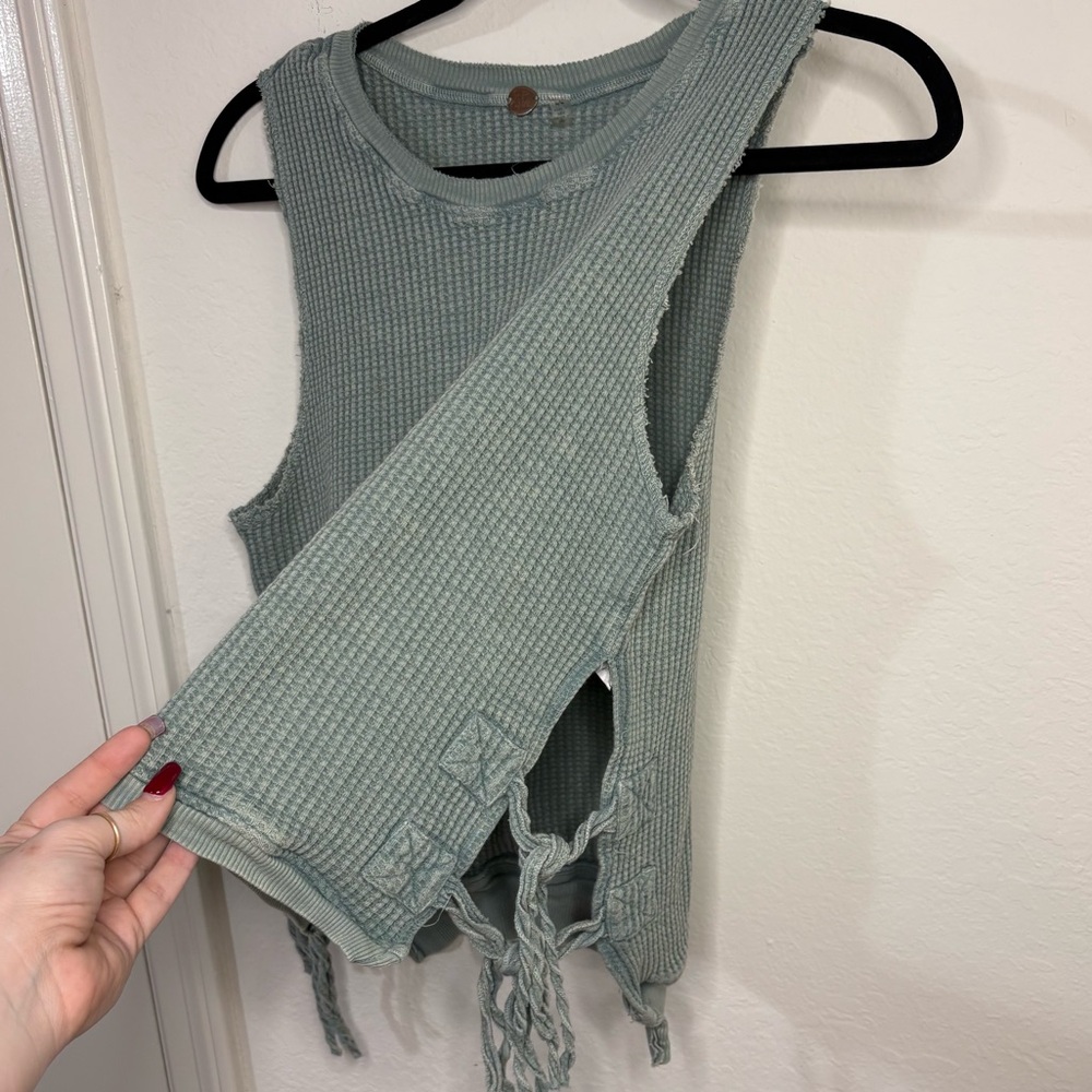 Free People FP One Sleeveless Interlaken Waffle Knit Tank size Medium - Picture 5 of 10